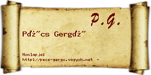 Pécs Gergő névjegykártya